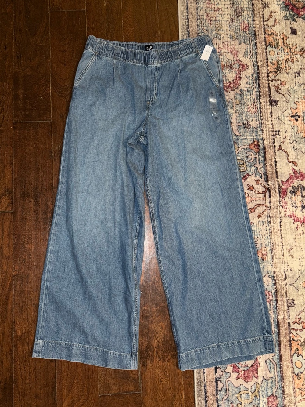 NWT GAP Drawstring Wide Leg Denim Jeans Size XL TALL